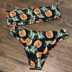 Bandeau Pineapple Bathing Suit